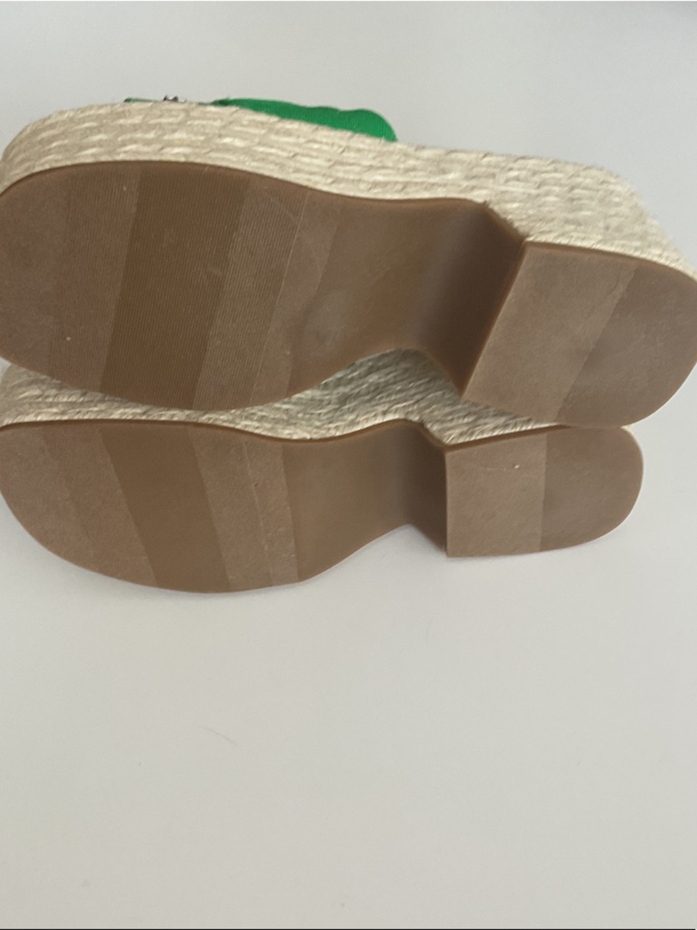 Sugar Embellished Green Espadrille Wedge Sandals NWT Sz 7 - Picture 5 of 10